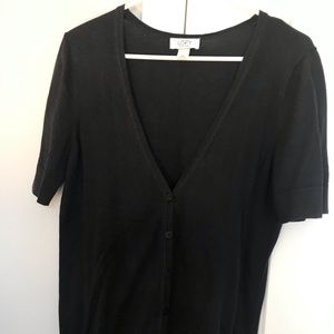 LOFT Short Sleeve Black Sweater